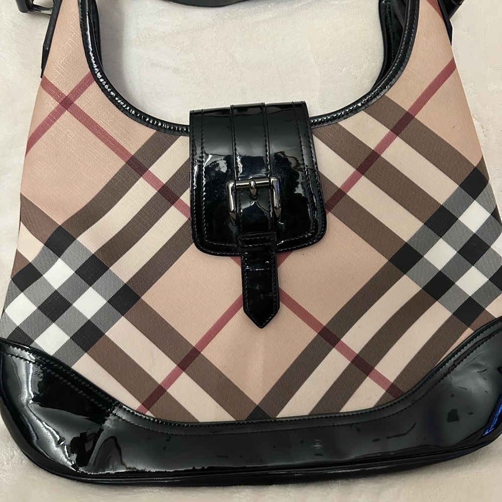 Burberry Black/Beige Nova Check
PVC and Patent Leather Brooke
